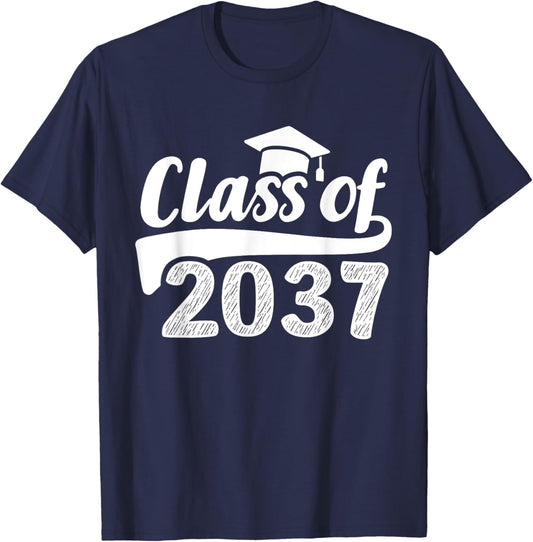 Grow with me class of 2037 graduation preschool T-Shirt - T-Shirt | Navy