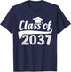 Grow with me class of 2037 graduation preschool T-Shirt - T-Shirt | Navy