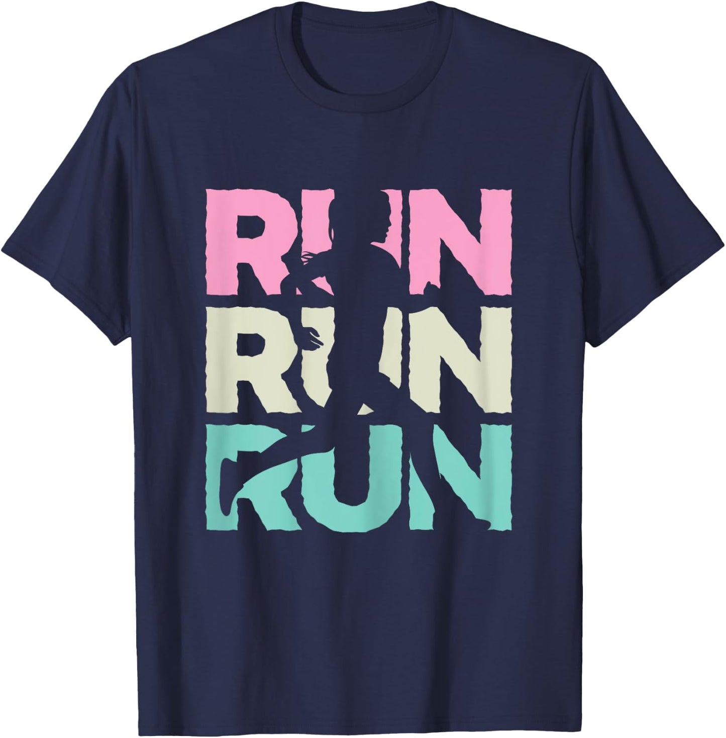 Retro RUN Runner Jogger Marathon Vintage for Girls Women T-Shirt - T-Shirt | Navy