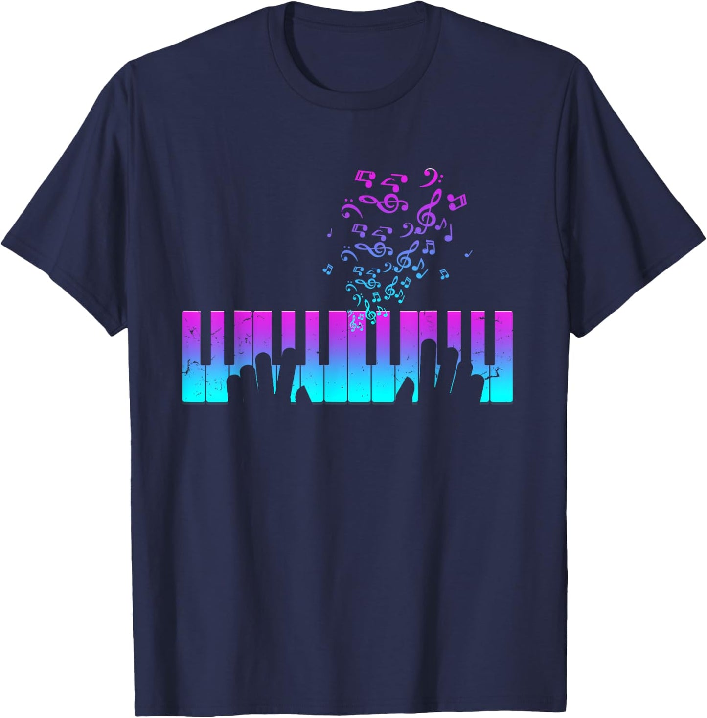 Piano player gift hands piano keyboard musician T-Shirt - T-Shirt | Navy