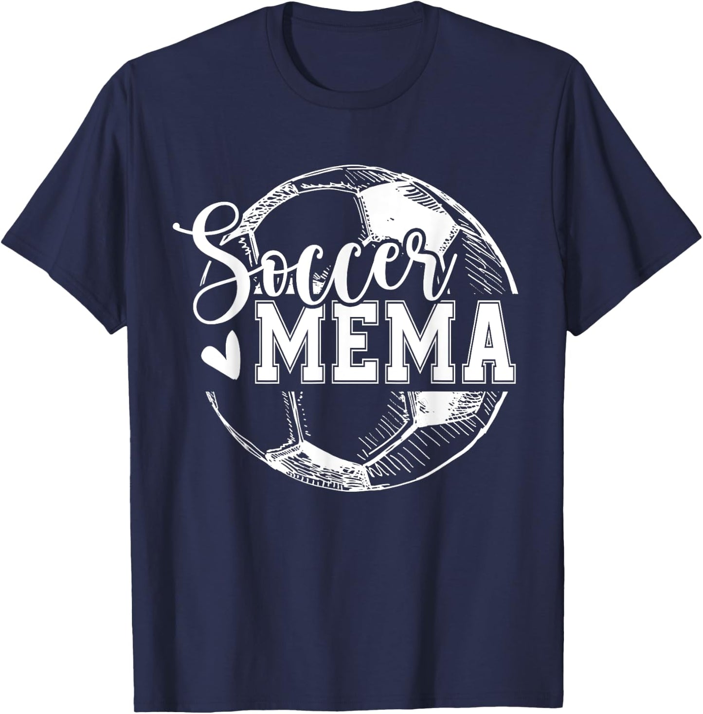 Vintage Soccer Mema Funny Ball Mema T-Shirt - T-Shirt | Navy