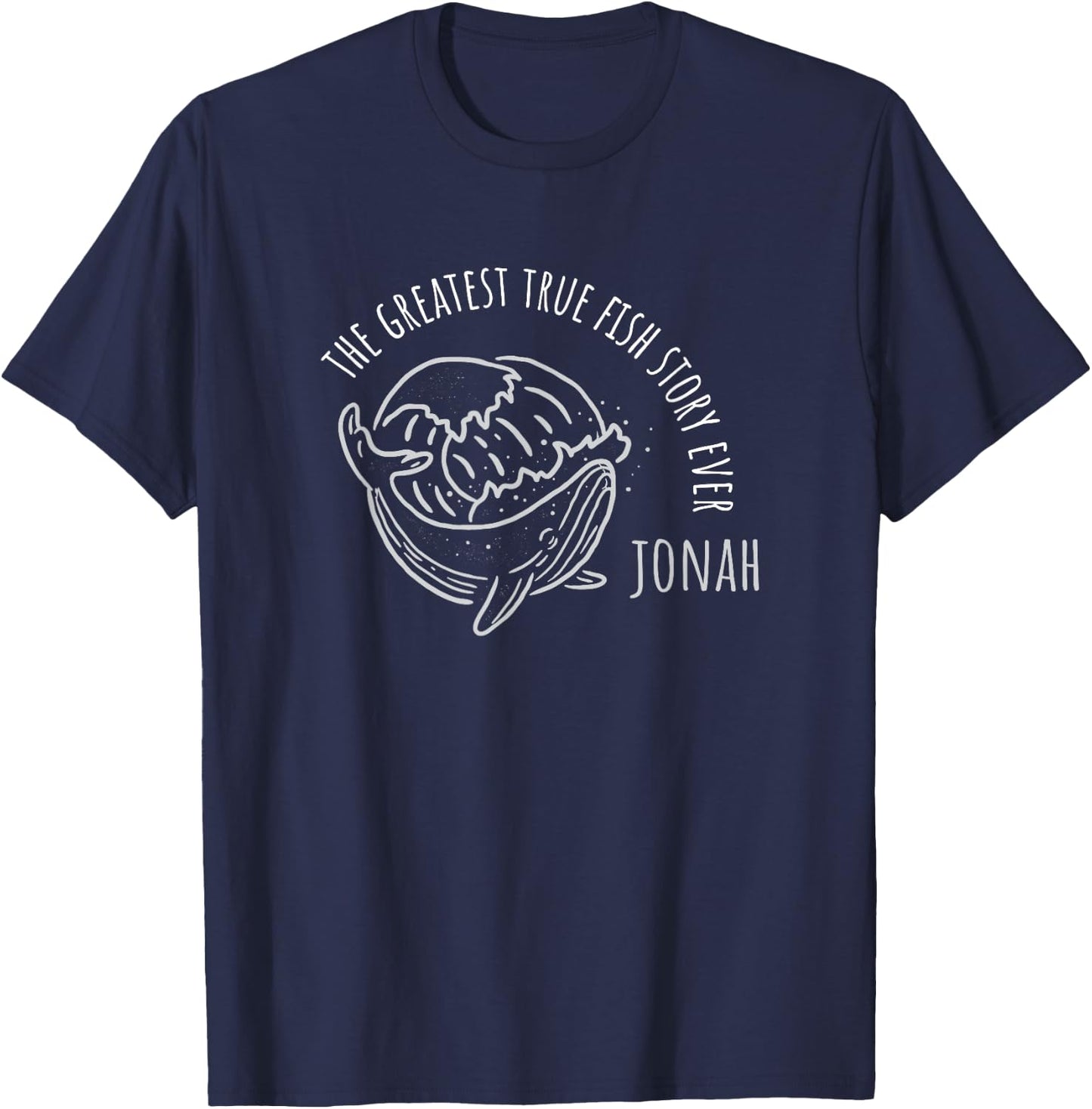 Fish Story Jonah and the whale theme T-Shirt - T-Shirt | Navy