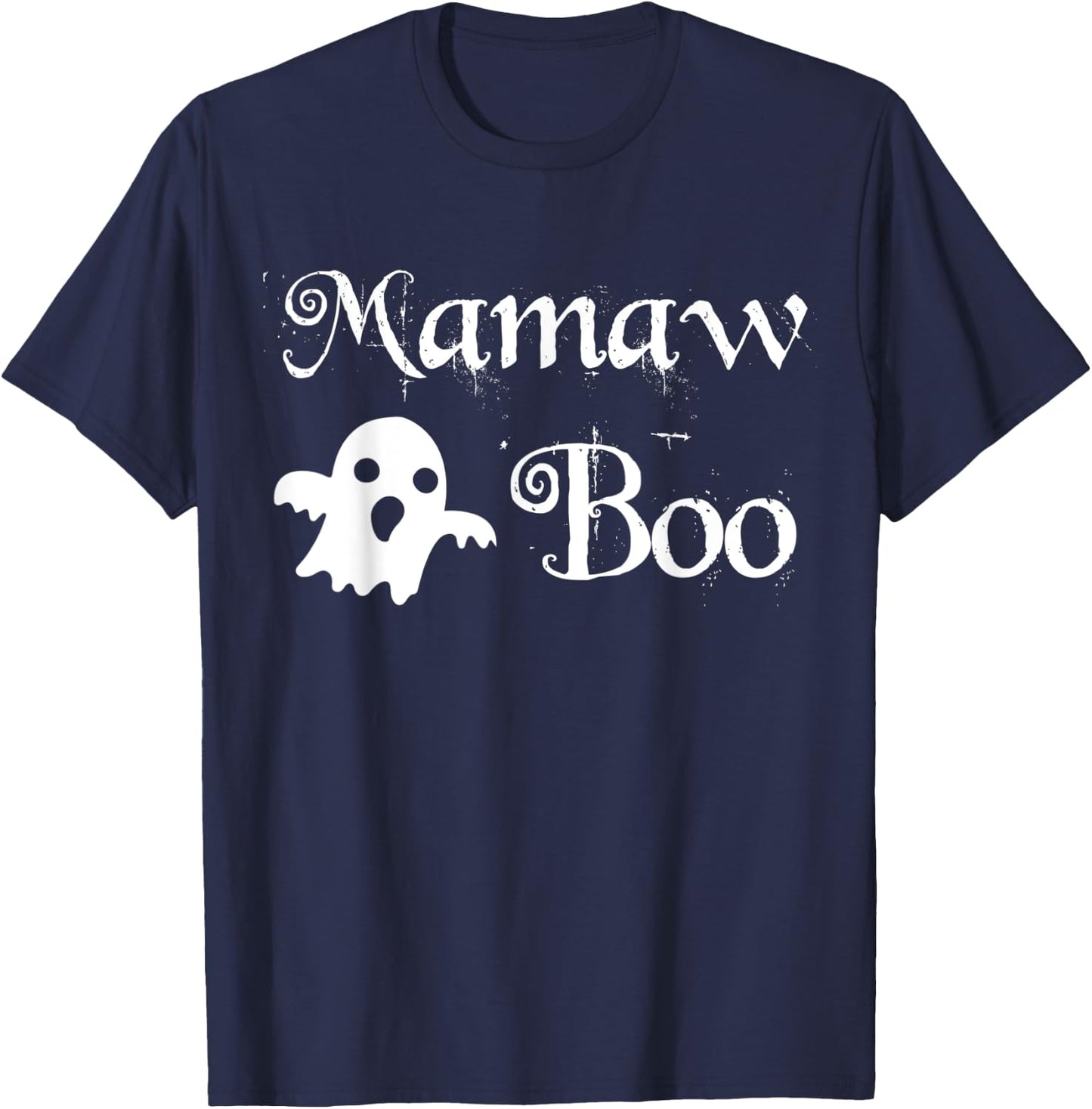 Mamaw Boo Funny Halloween Matching Family Gift T-Shirt - T-Shirt | Navy