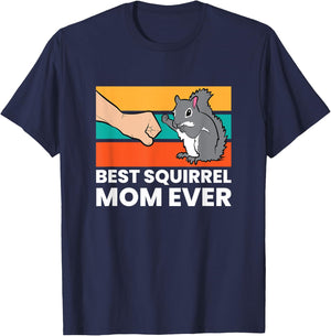 Best Squirrel Mom Ever Women Girls Love Squirrels T-Shirt - T-Shirt | Navy