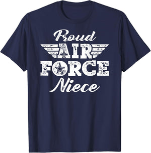 Proud US Air Force Niece - Wings Pride Military Family Gifts T-Shirt - T-Shirt | Navy