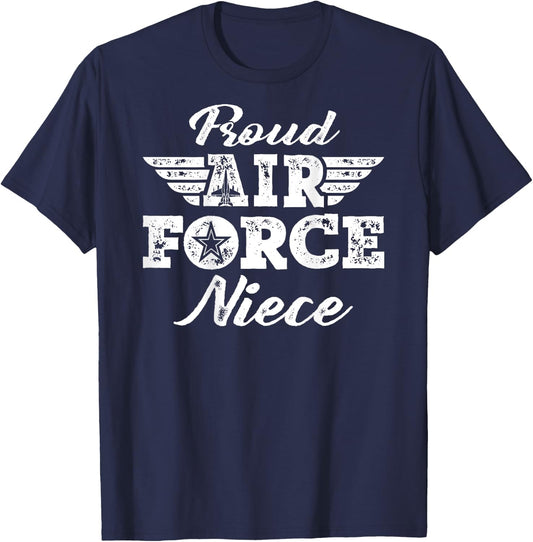 Proud US Air Force Niece - Wings Pride Military Family Gifts T-Shirt - T-Shirt | Navy