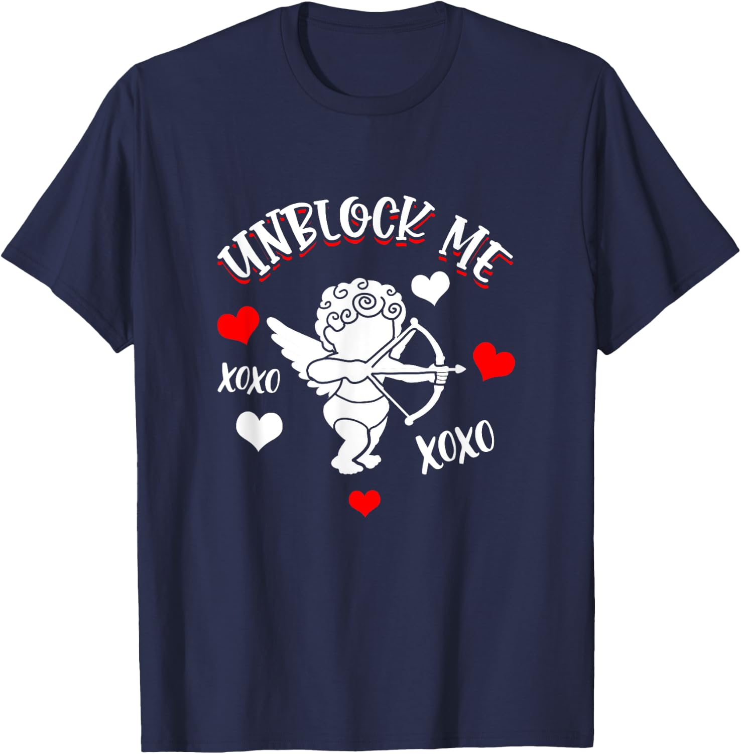FUNNY VALENTINE'S DAY Anti Valentine's Day Unblock Me T-Shirt - T-Shirt | Navy
