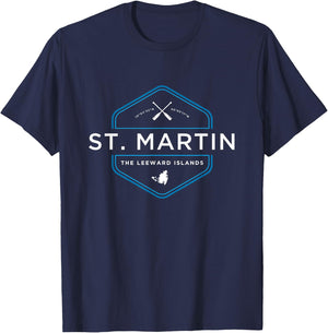 St. Martin Maarten Beach Graphic T-Shirt - T-Shirt | Navy