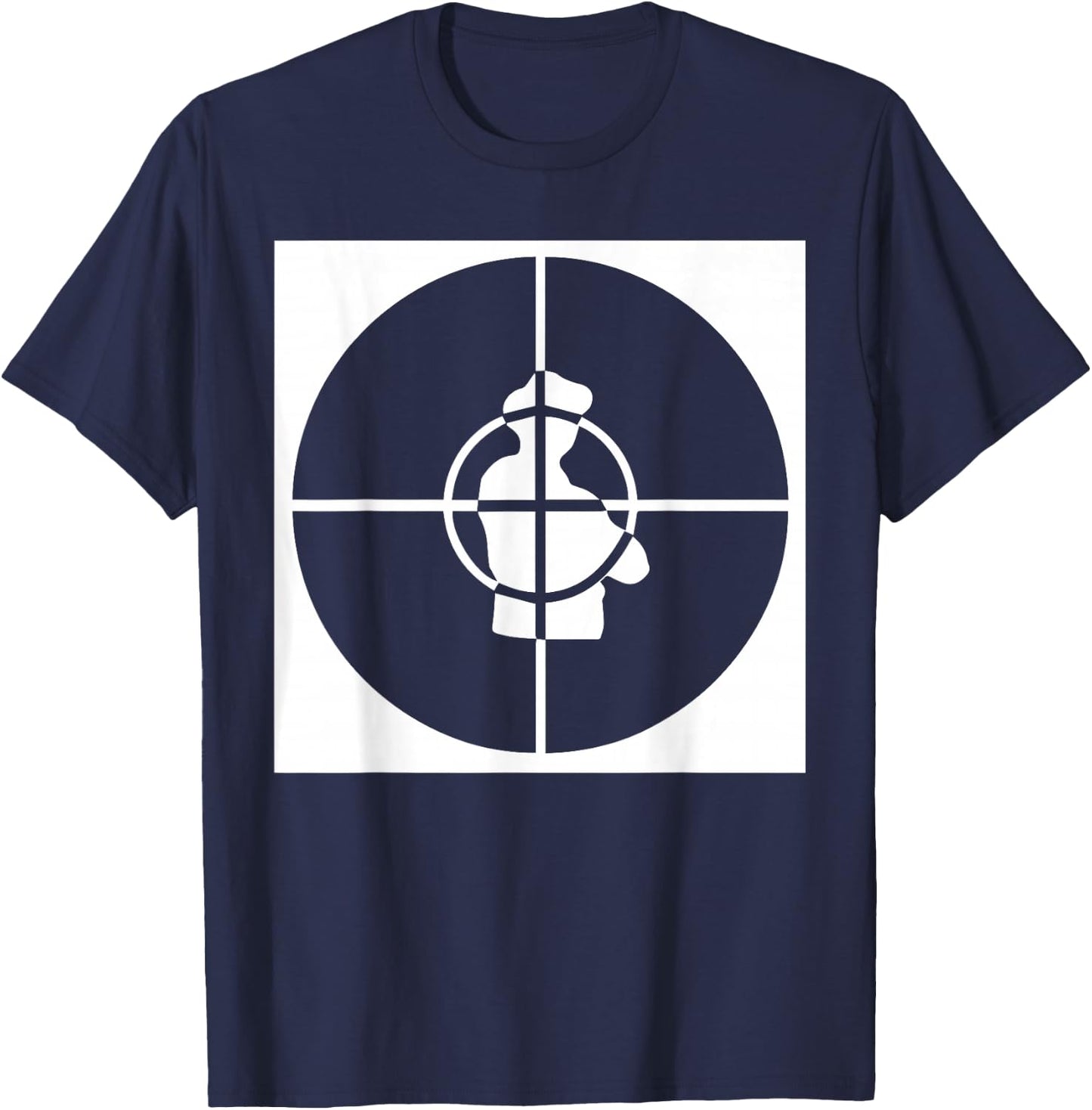 Public Enemy Big Target Logo T-Shirt - T-Shirt | Navy