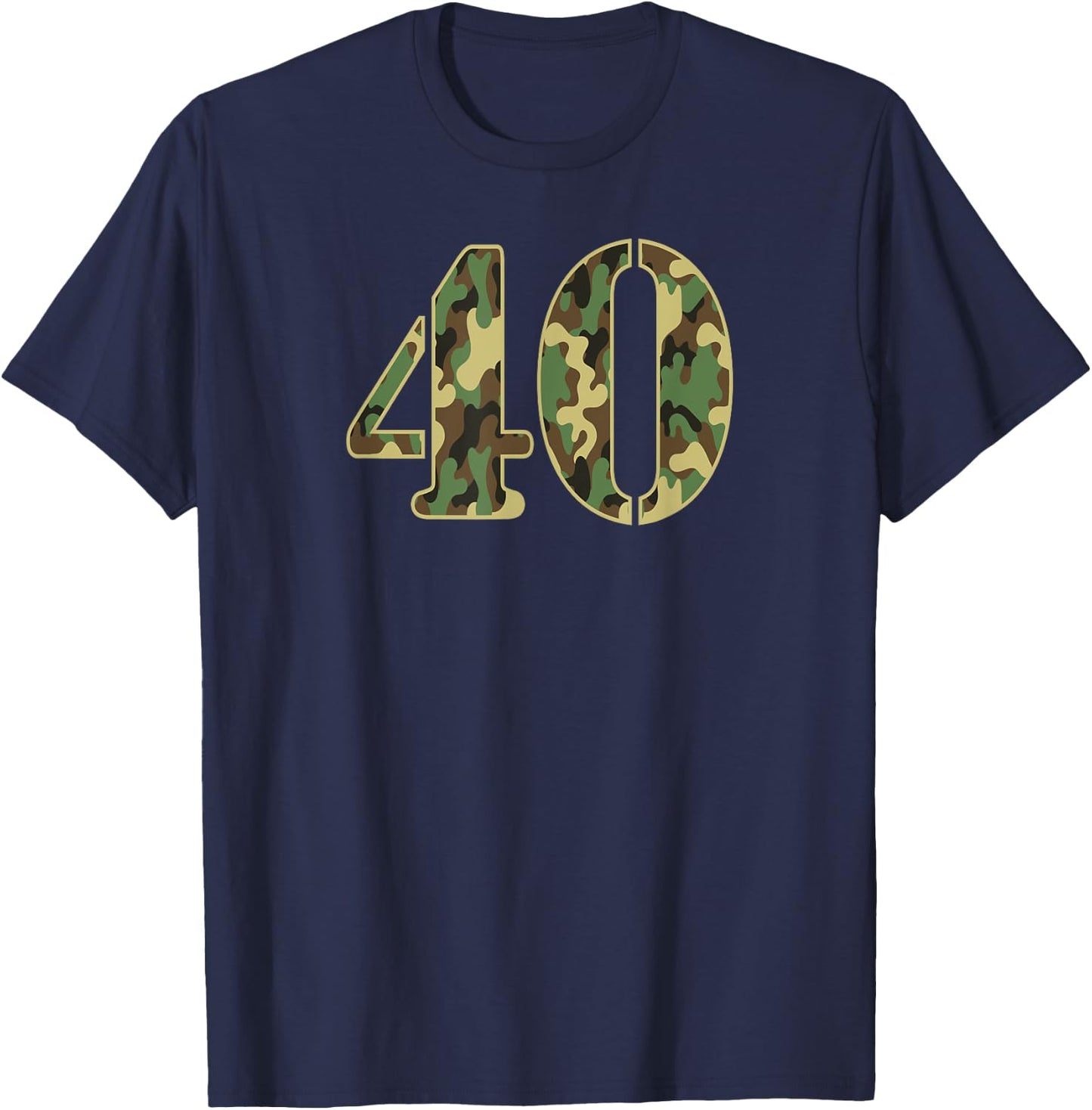 40th Birthday Soldier Number 40 Year Old Military Camo T-Shirt - T-Shirt | Navy