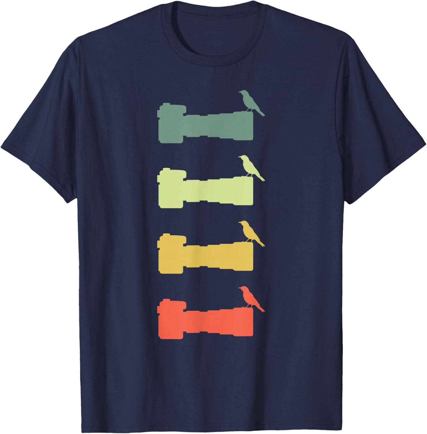 Retro Style Vintage Bird Photographer T-Shirt - T-Shirt | Navy