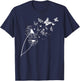 dandelion with butterflies in summer Men Women T-Shirt - T-Shirt | Navy