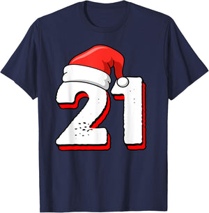 21st Birthday Christmas Number 21 Years Old Birthday T-Shirt - T-Shirt | Navy
