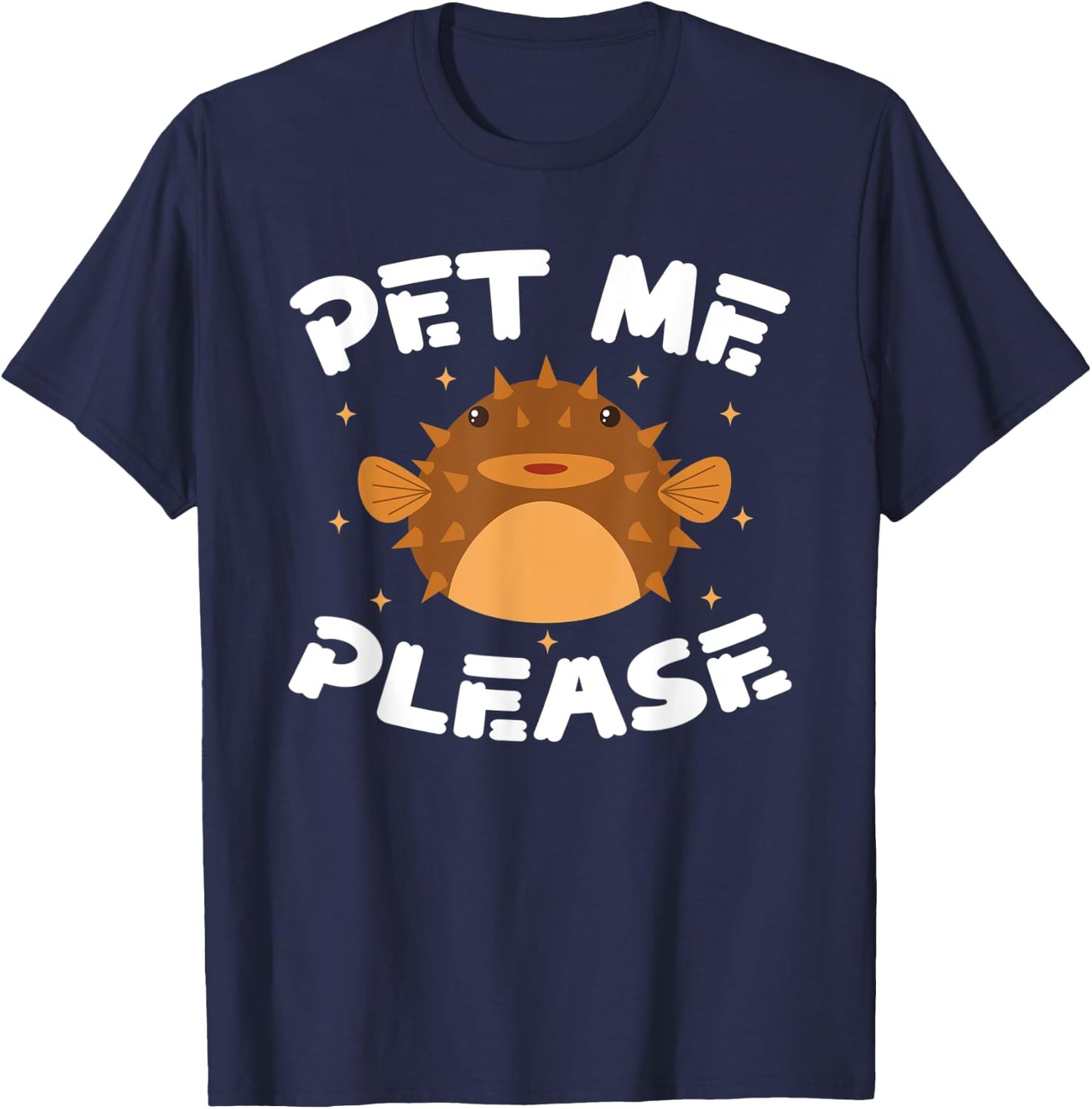 Funny Puffer Fish Design T-Shirt - T-Shirt | Navy