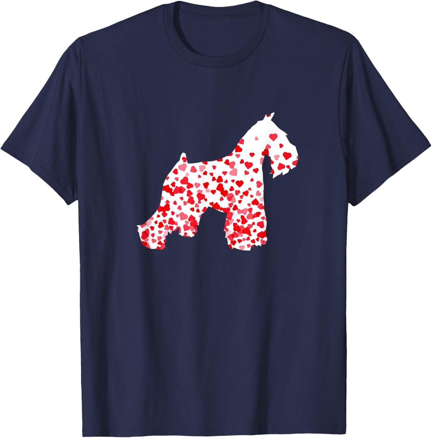 Miniature Schnauzer Heart Dog Valentine's Day T-Shirt - T-Shirt | Navy