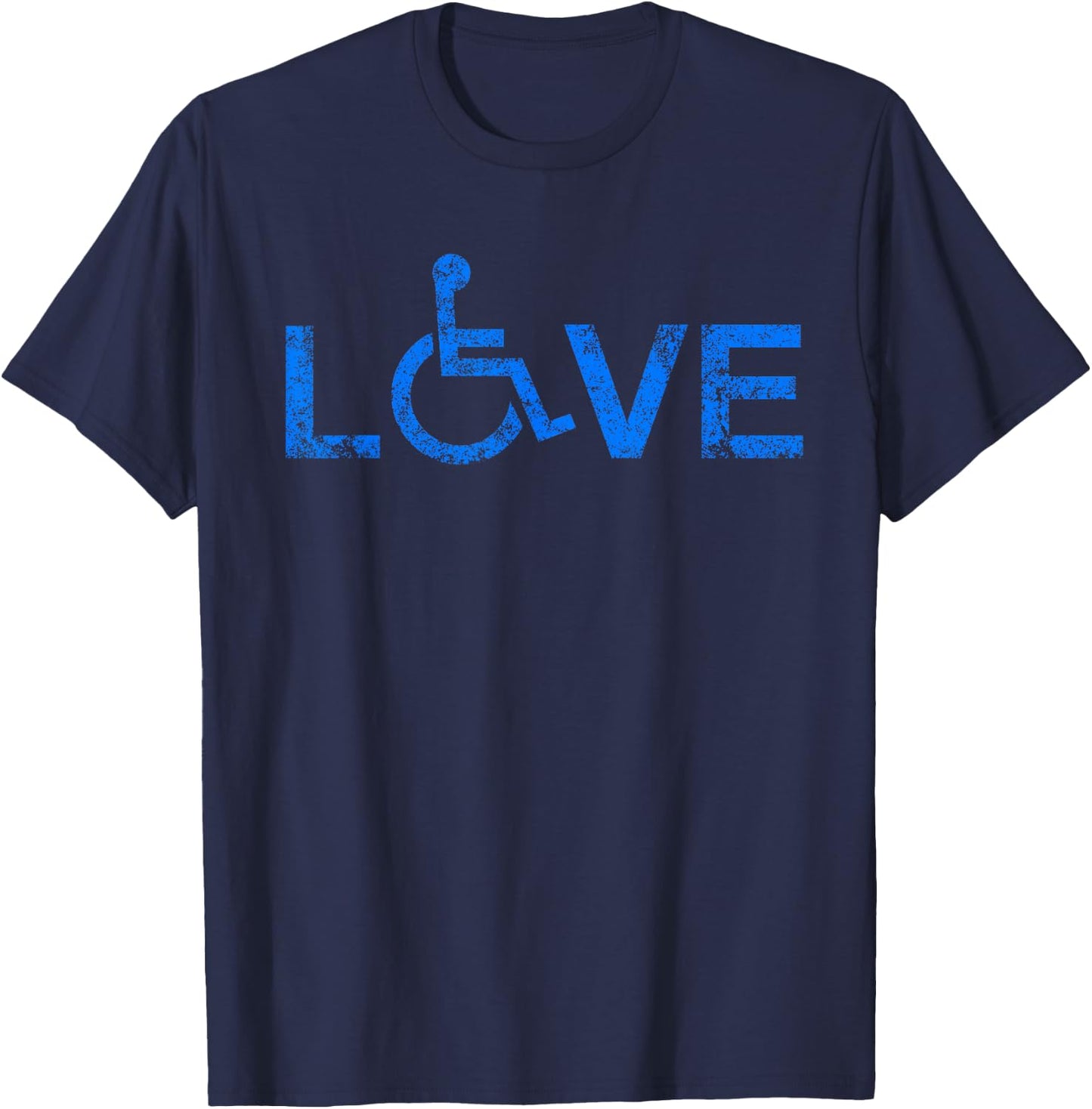 Love Acrostic Handicap Wheelchair Love T-Shirt - T-Shirt | Navy