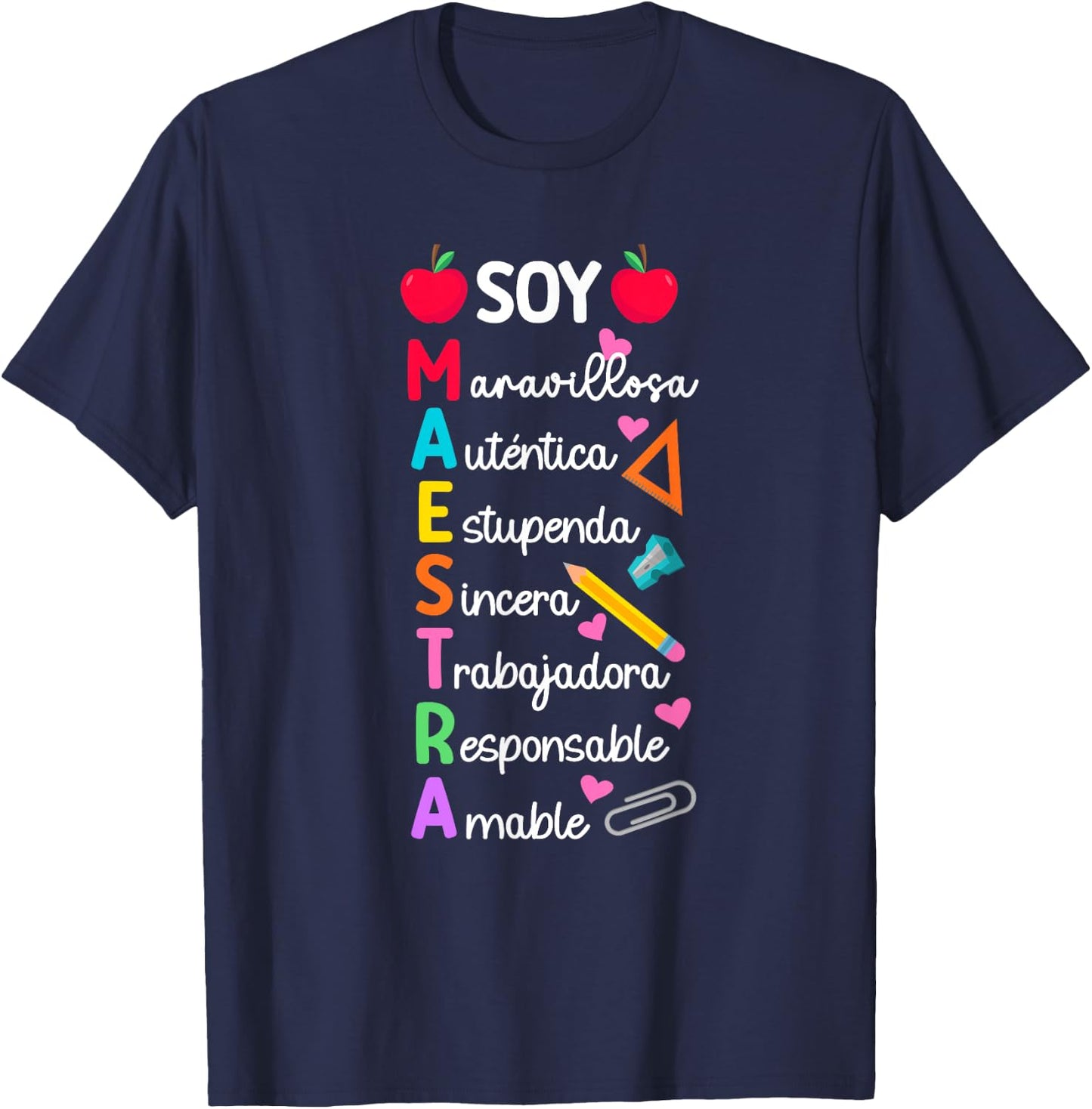 Soy Maestra De Español Spanish Teacher Bilingual Teacher T-Shirt - T-Shirt | Navy