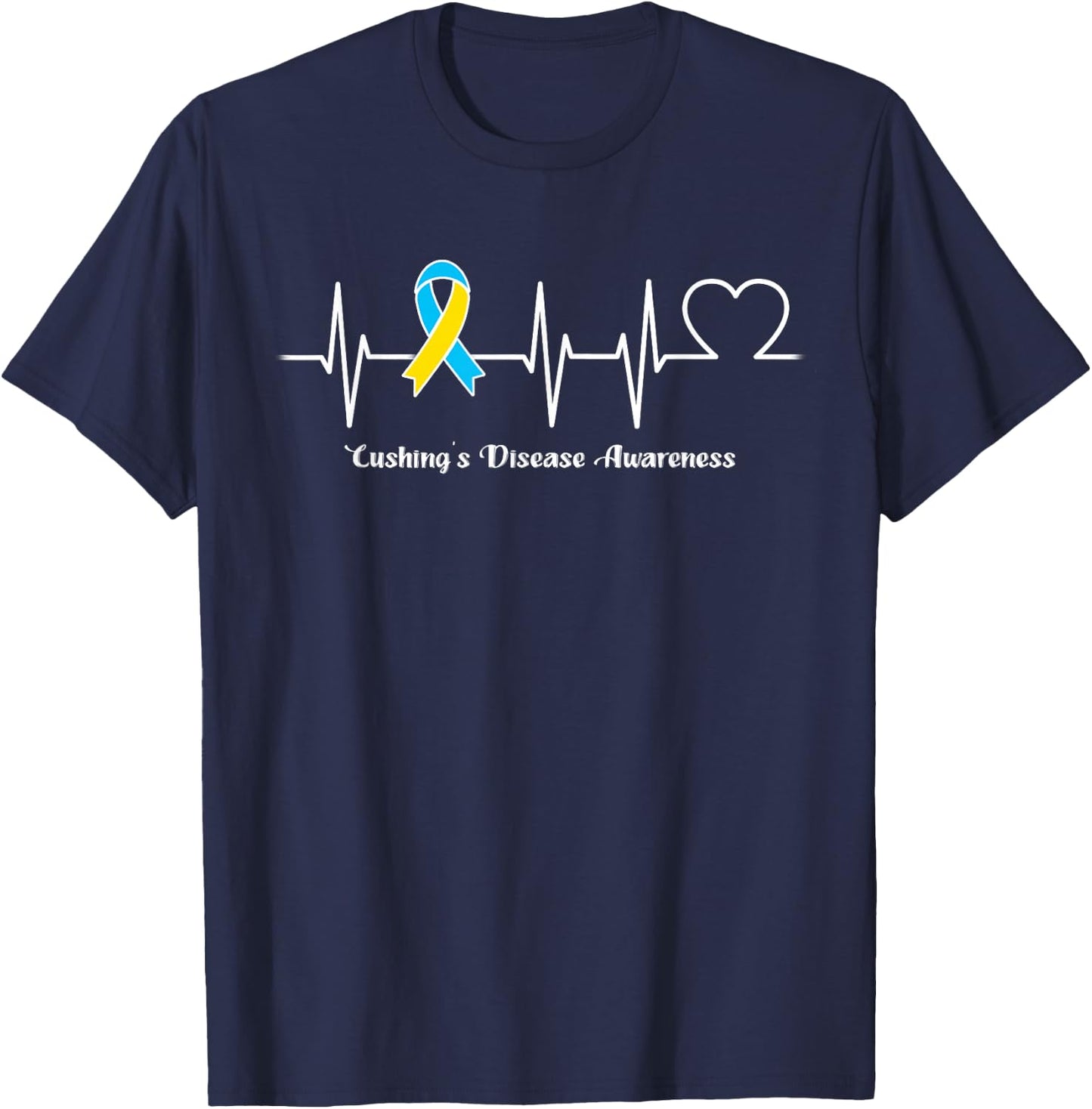 Heartbeat Cushing's Disease Warrior T-Shirt - T-Shirt | Navy