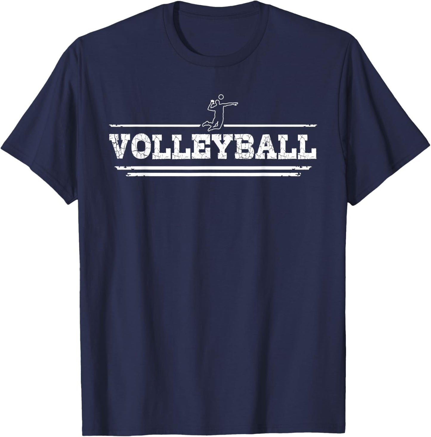 Distressed Look Volleyball Gift Volleyball Players T-Shirt - T-Shirt | Navy