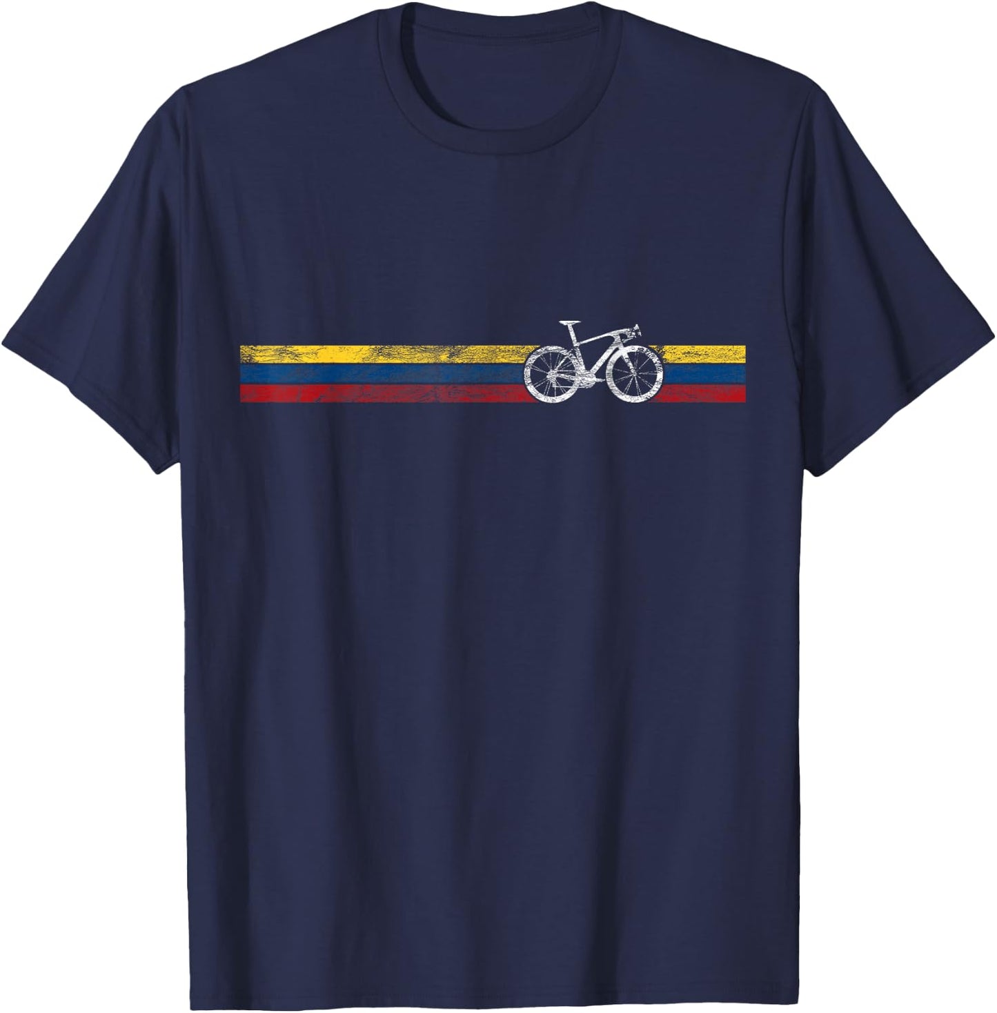 Cyclist Flag Colombia Colombian Bike Racing Cycling Bicycle T-Shirt - T-Shirt | Navy
