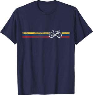 Cyclist Flag Colombia Colombian Bike Racing Cycling Bicycle T-Shirt - T-Shirt | Navy