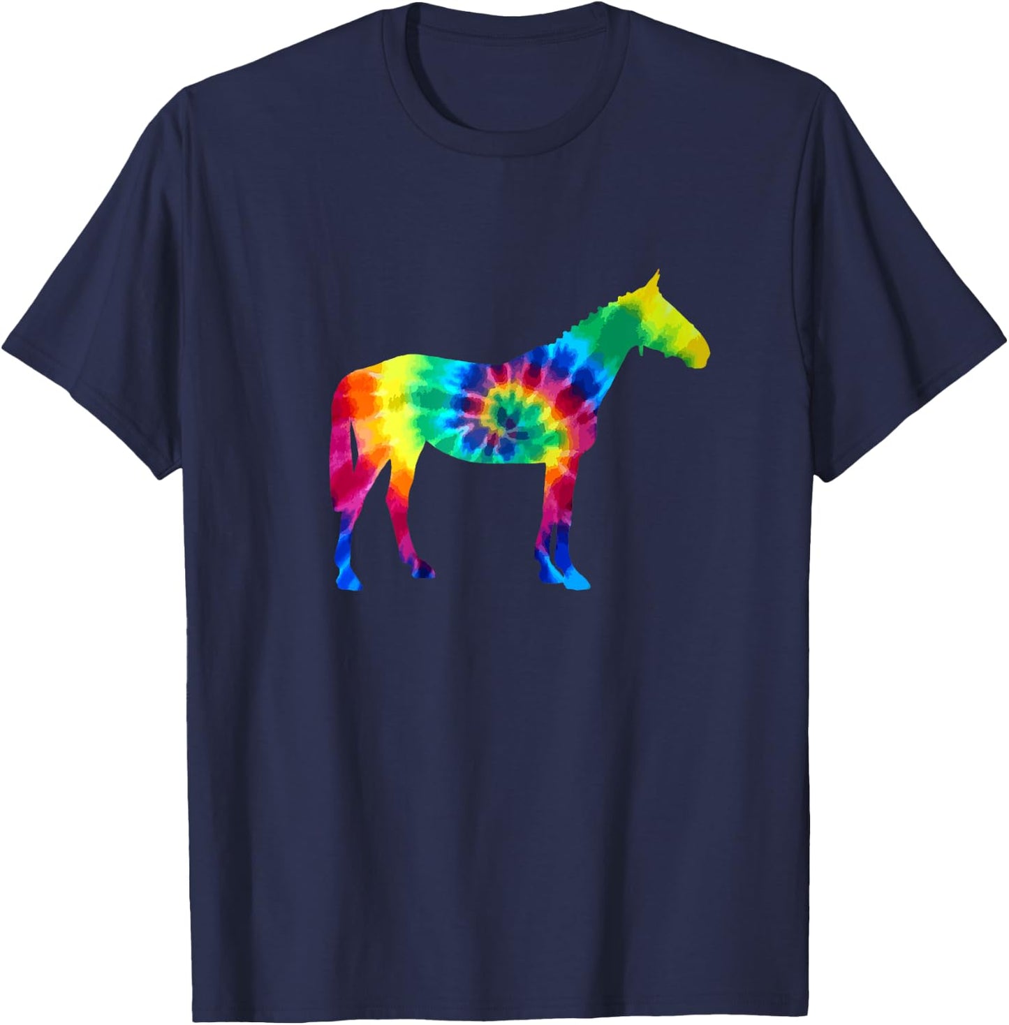 Horse Tie Dye Vintage Hippie Riding Rider Horses T-Shirt - T-Shirt | Navy