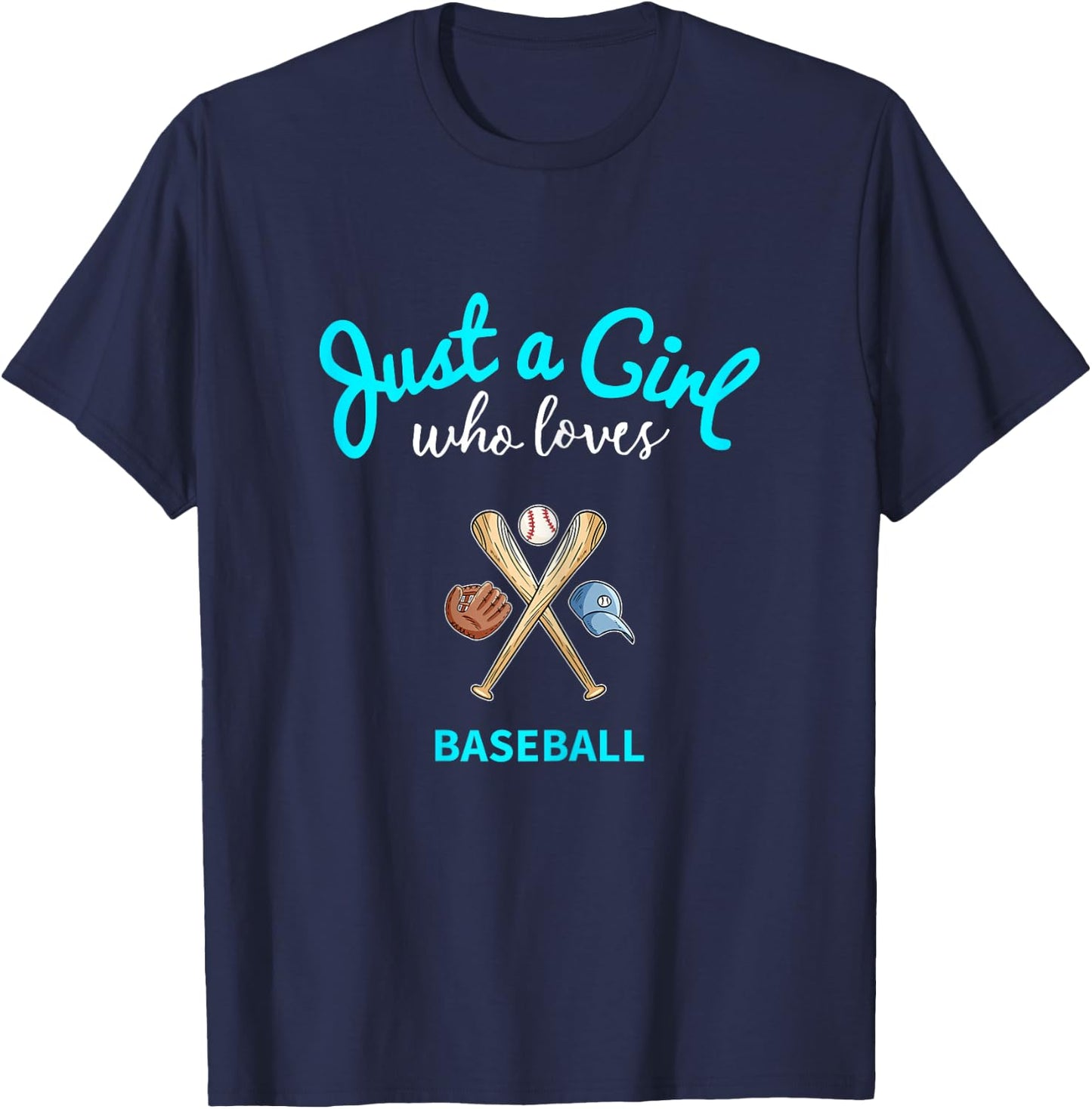 Baseball Shirt for Girls | Kids Baseball T-Shirt - T-Shirt | Navy