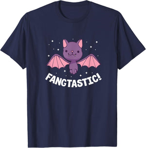 Halloween Bat Fang Funny Fangtastic T-Shirt - T-Shirt | Navy