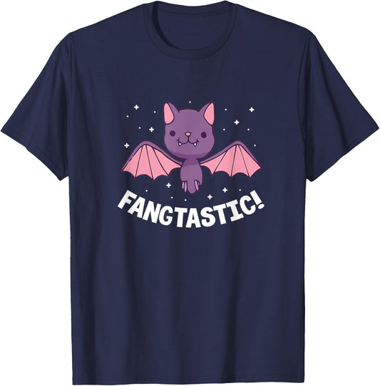 Halloween Bat Fang Funny Fangtastic T-Shirt - T-Shirt | Navy