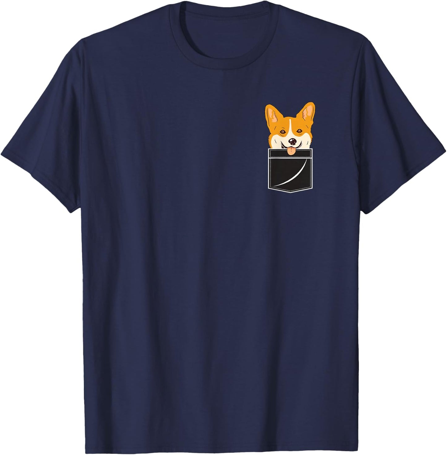 Corgi In Pocket Funny Corgi Crazy Dog Lover T-Shirt - T-Shirt | Navy