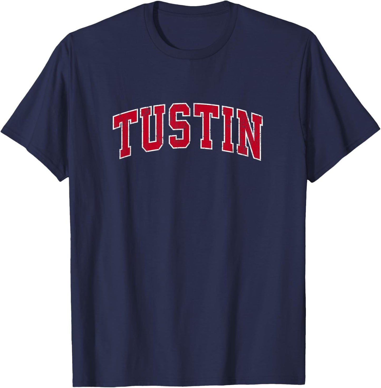 Tustin California CA Vintage Sports Design Red Design T-Shirt - T-Shirt | Navy