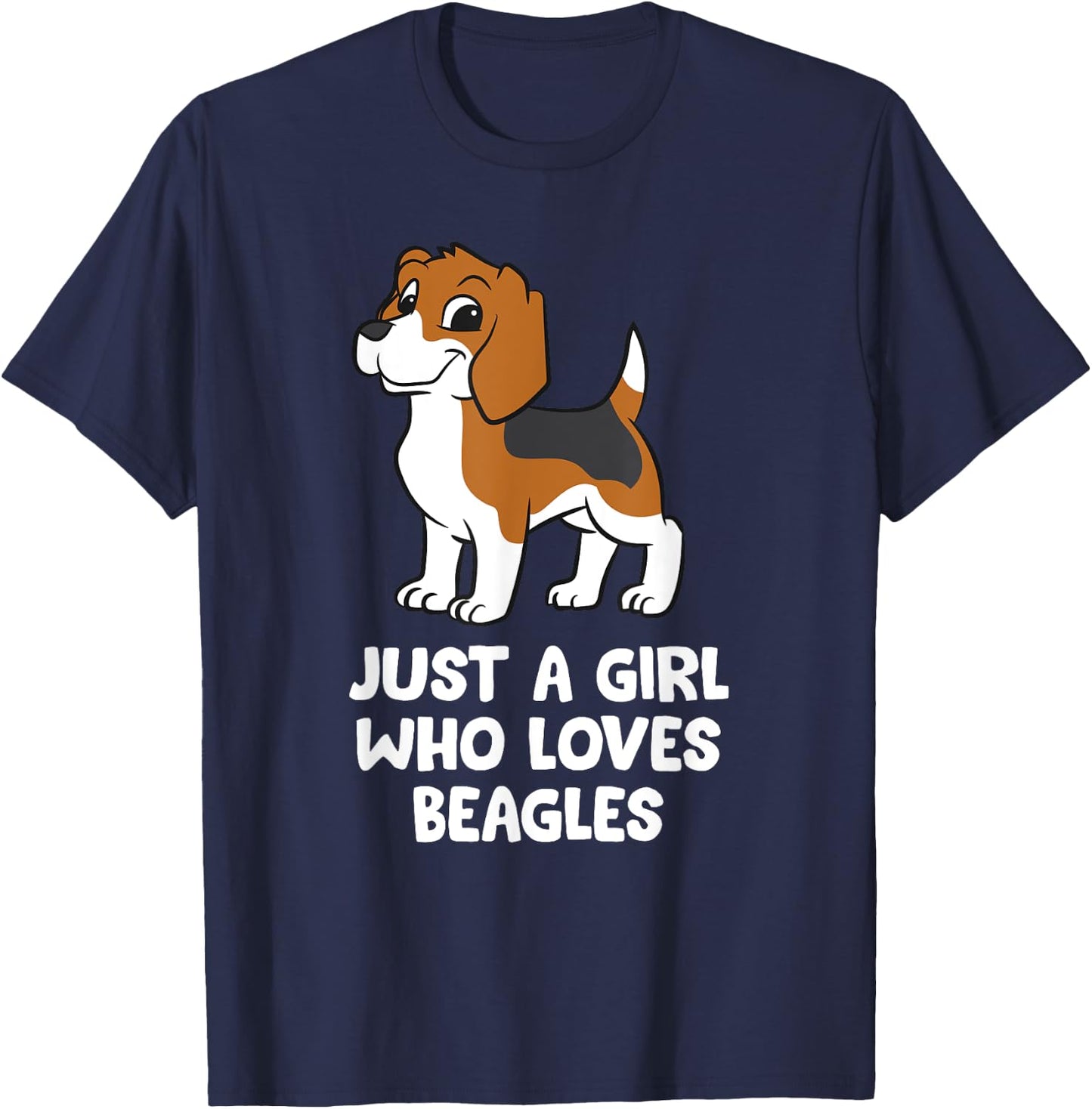 Just a Girl Who Loves Beagles T-Shirt - T-Shirt | Navy