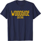 Woodside Queens Text Amber Print T-Shirt - T-Shirt | Navy