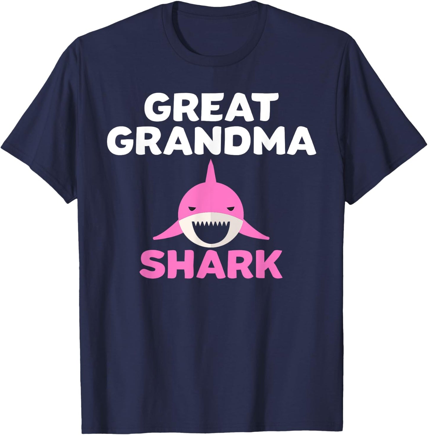 Great Grandma Shark Cute Grandmother Grandparent Gift T-Shirt - T-Shirt | Navy