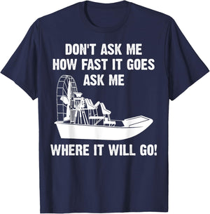Funny Airboat Gift Cool Fast Airboating Captain T-Shirt - T-Shirt | Navy