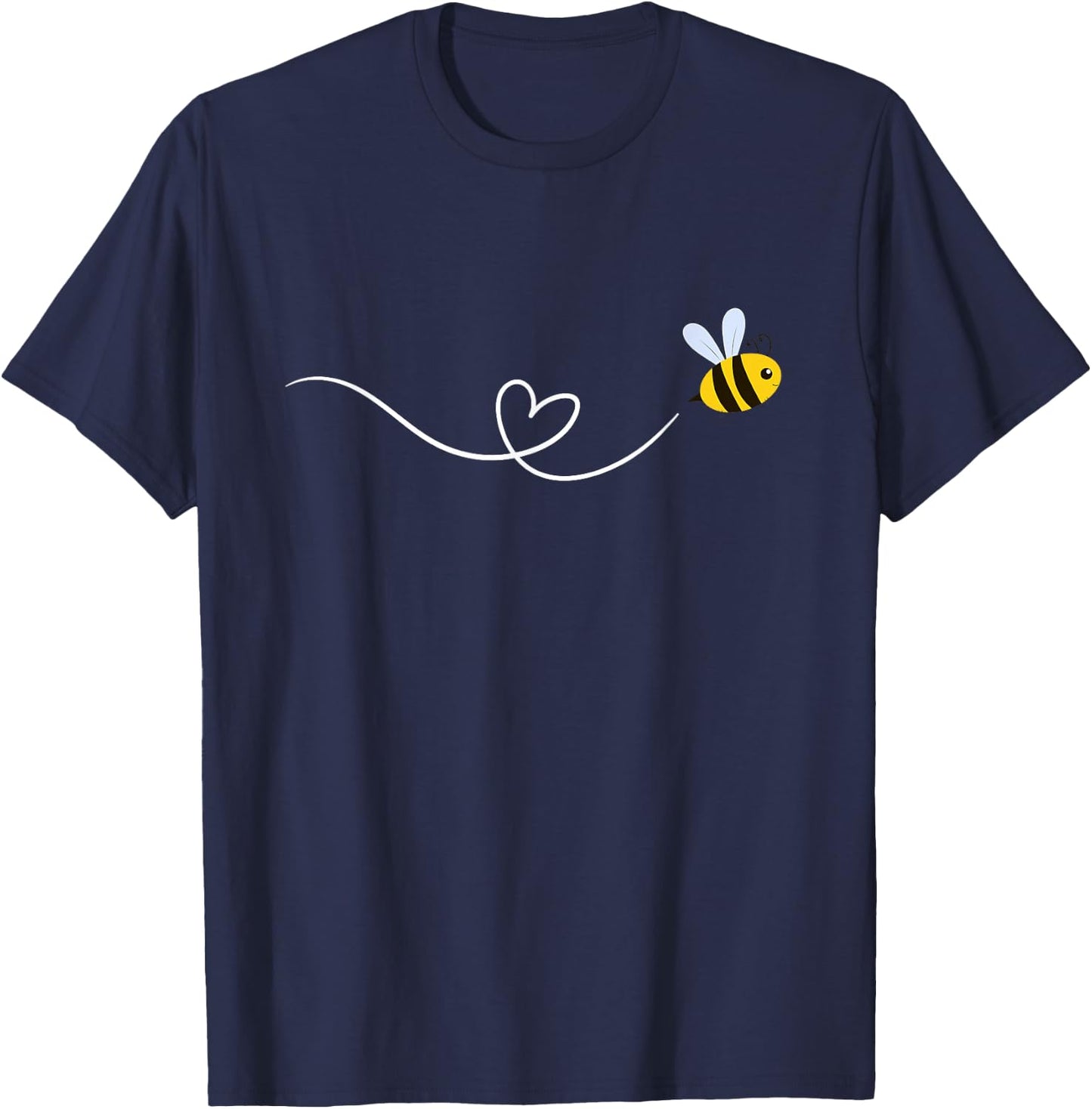 Bee Minimalist Art Line T-Shirt - T-Shirt | Navy