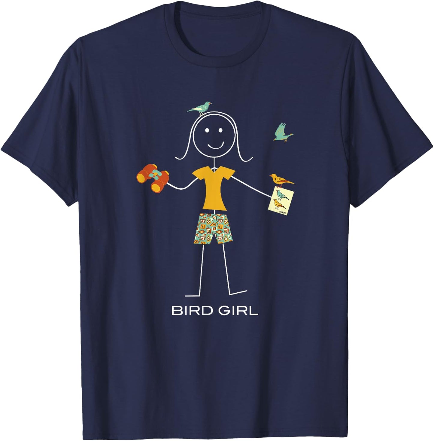 Funny Birding, Girls Birdwatching T-Shirt - T-Shirt | Navy