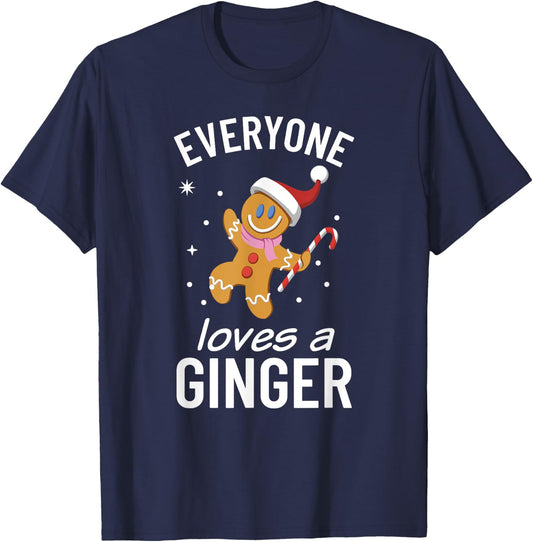 Everyone Loves a Ginger Funny Christmas T-Shirt - T-Shirt | Navy