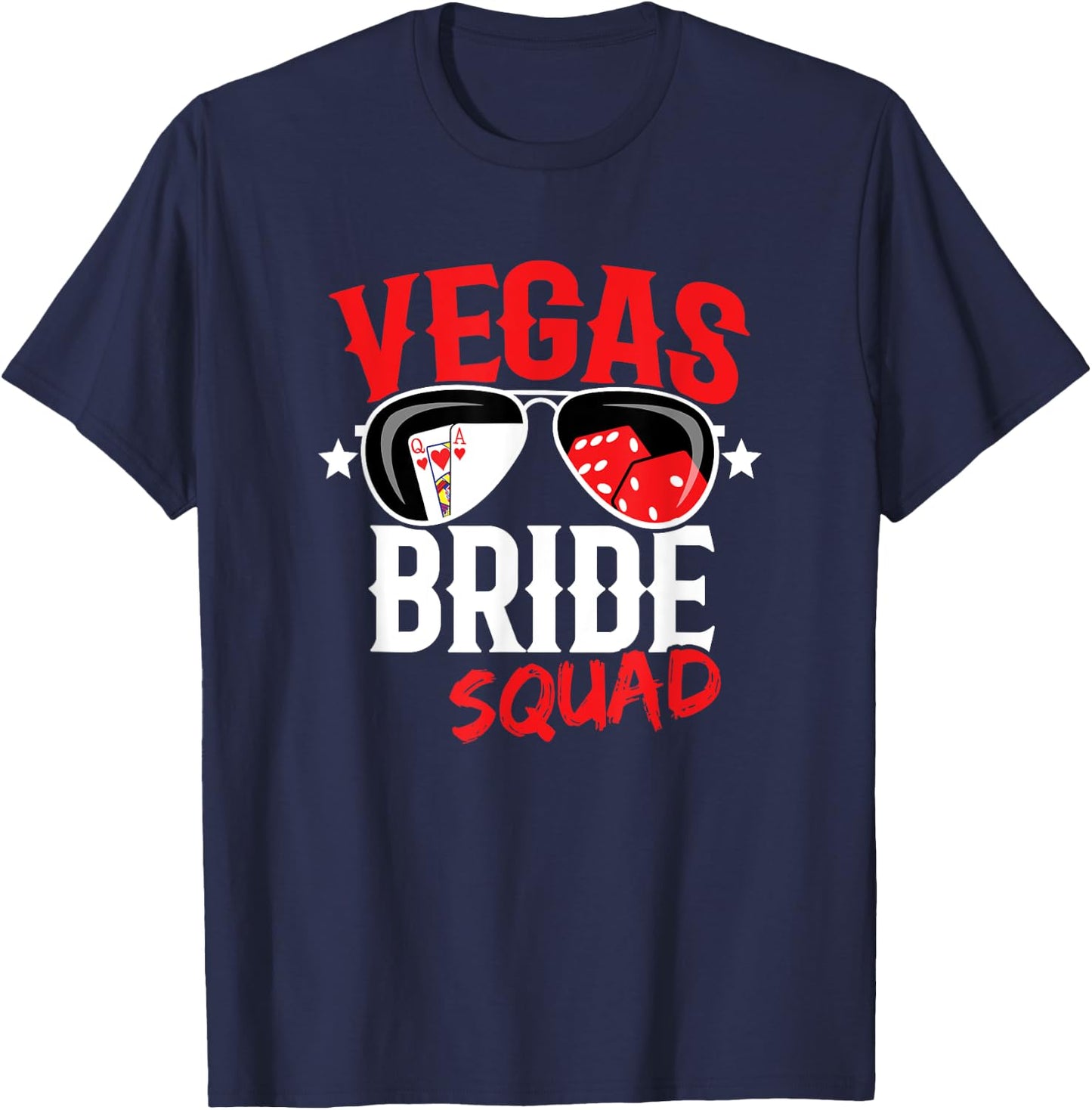 Vegas Bachelorette Party - Married in Vegas - Bride Squad T-Shirt - T-Shirt | Navy