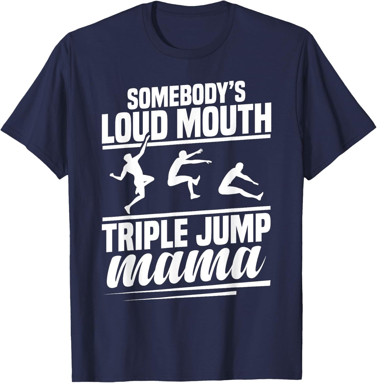 Triple Jump Spikes Track & Field Spikes Triple Jump Athlete T-Shirt - T-Shirt | Navy