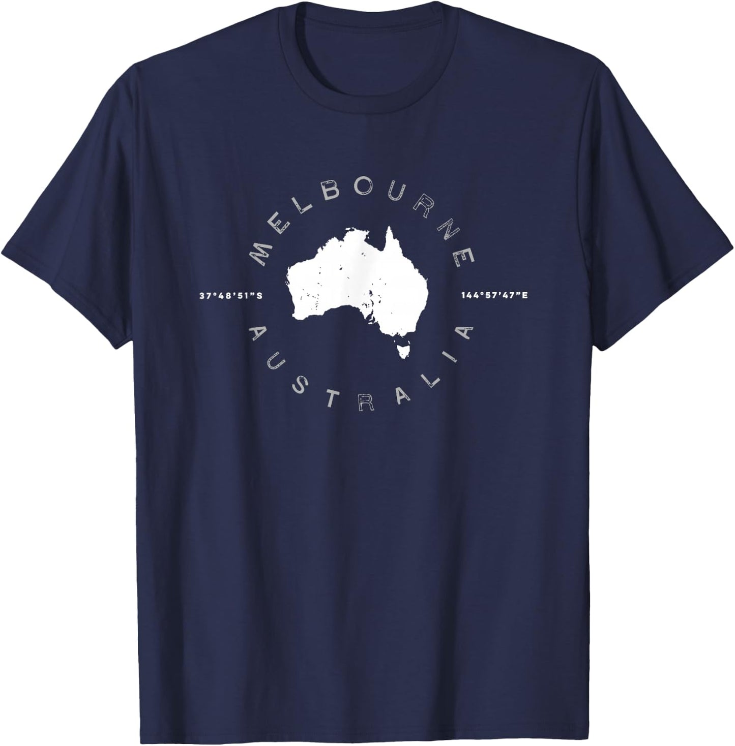 Melbourne Australia Retro Vintage Graphic T-Shirt - T-Shirt | Navy