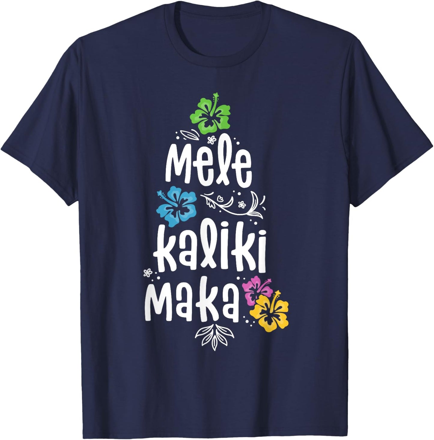 Mele Kalikimaka Christmas Shirts Hawaiian Xmas Vacation T-Shirt - T-Shirt | Navy