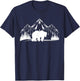 Wildlife Animal Bear Nature Trees Outdoor Mountains Forest T-Shirt - T-Shirt | Navy