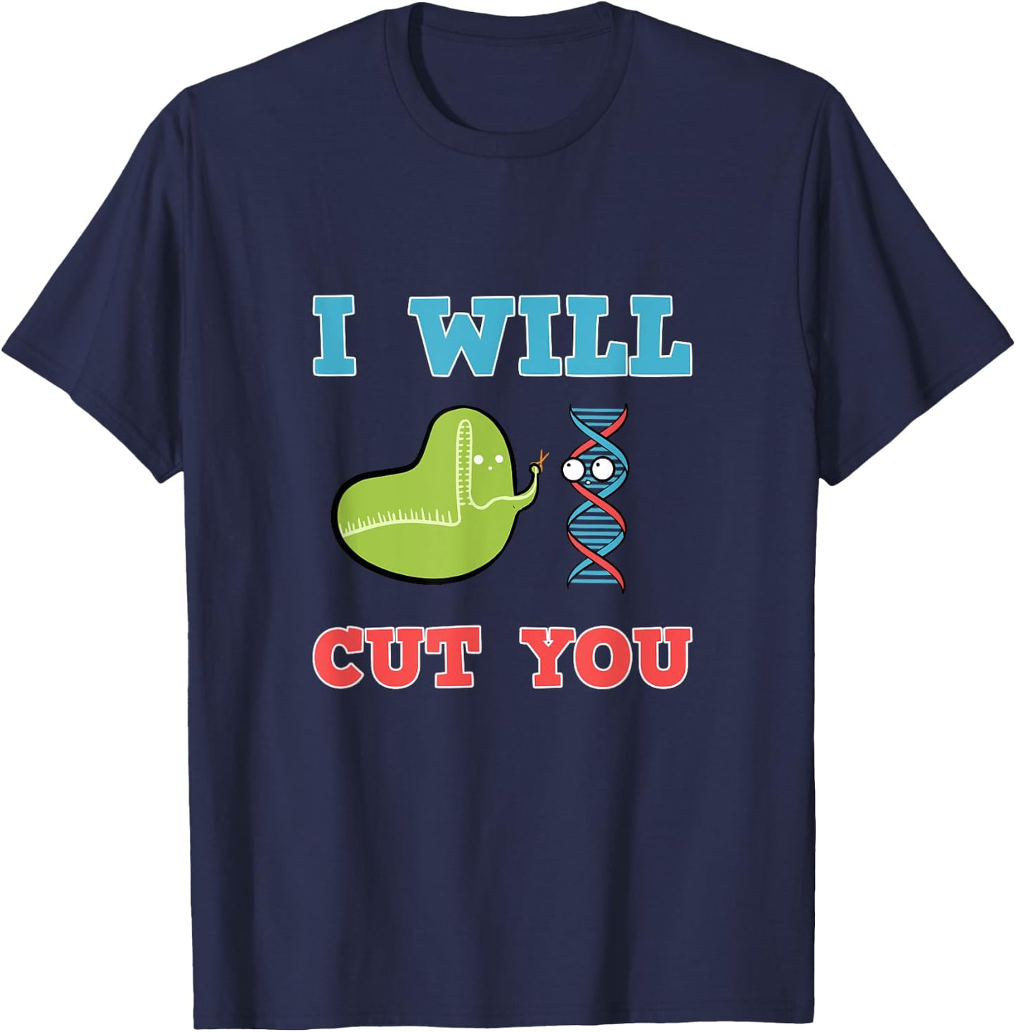 Cool Crispr Gene Editing Cas 9 Bacterium DNA Biotechnology T-Shirt - T-Shirt | Navy