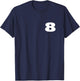 The Number 8 Eight Sports Team FRONT PRINT Matching Birthday T-Shirt - T-Shirt | Navy