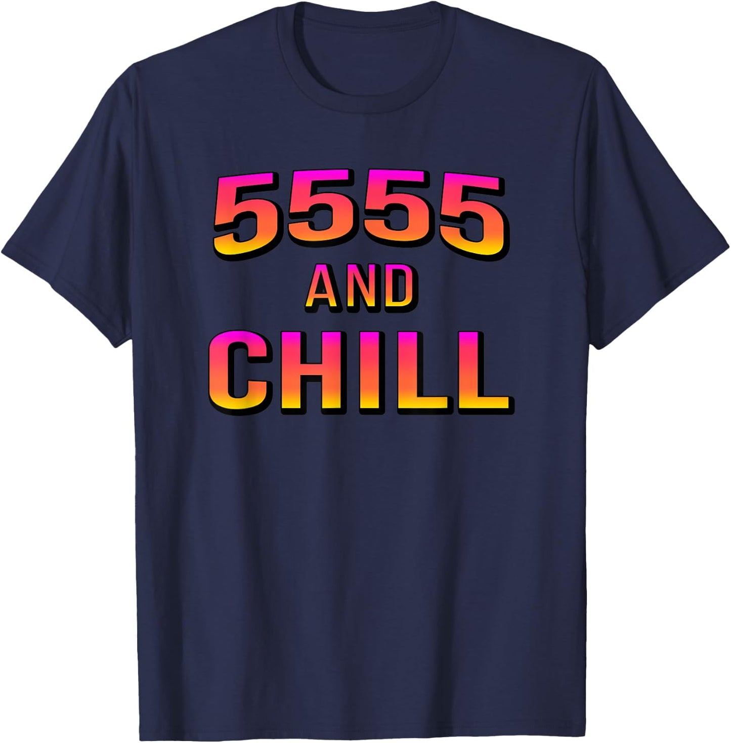 5555 And Chill HEX Crypto Stake Cryptocurrency Investor T-Shirt - T-Shirt | Navy