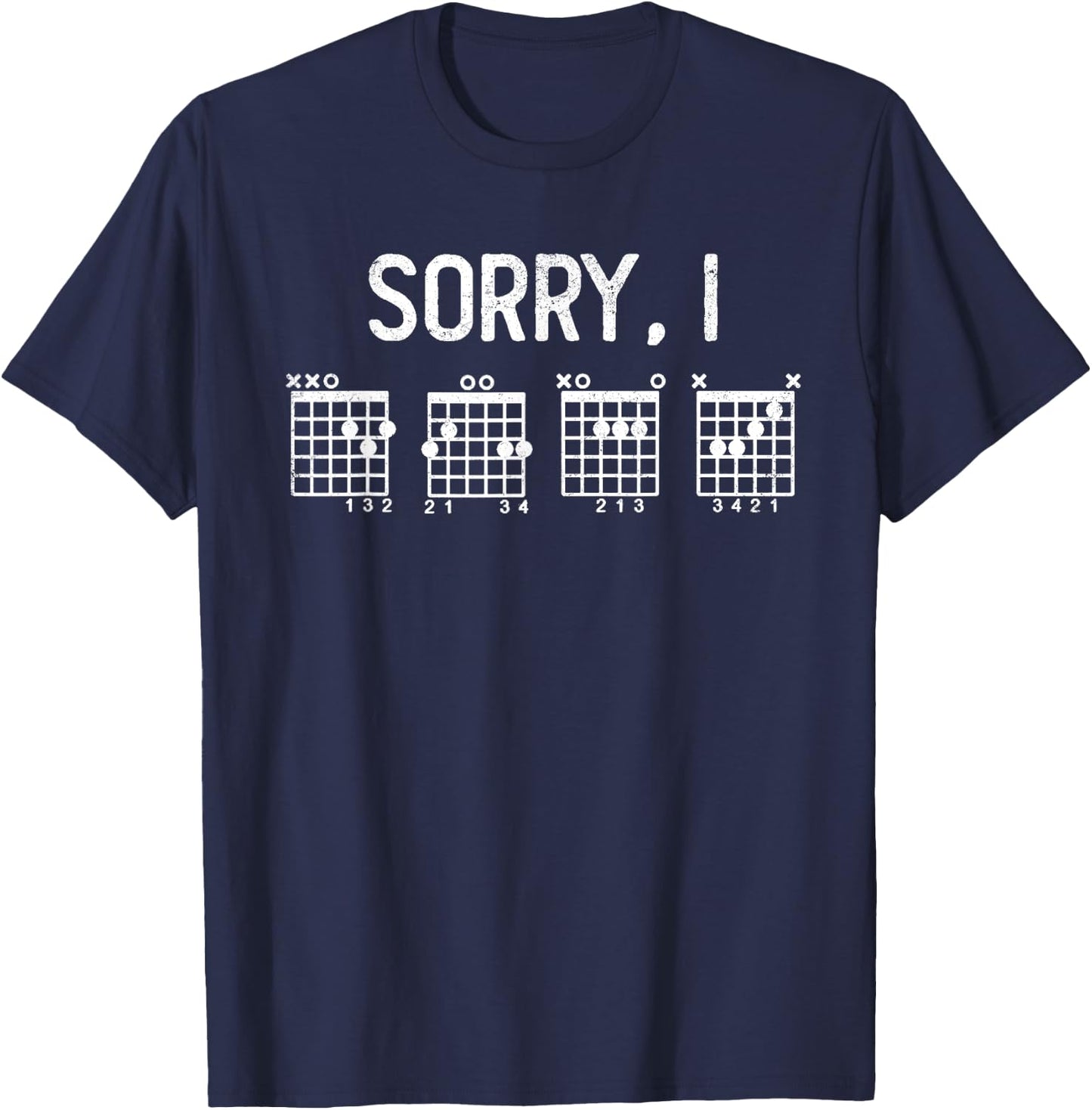 Vintage Sorry I D.G.A.F. Funny Message hidden Guitar Chords T-Shirt - T-Shirt | Navy