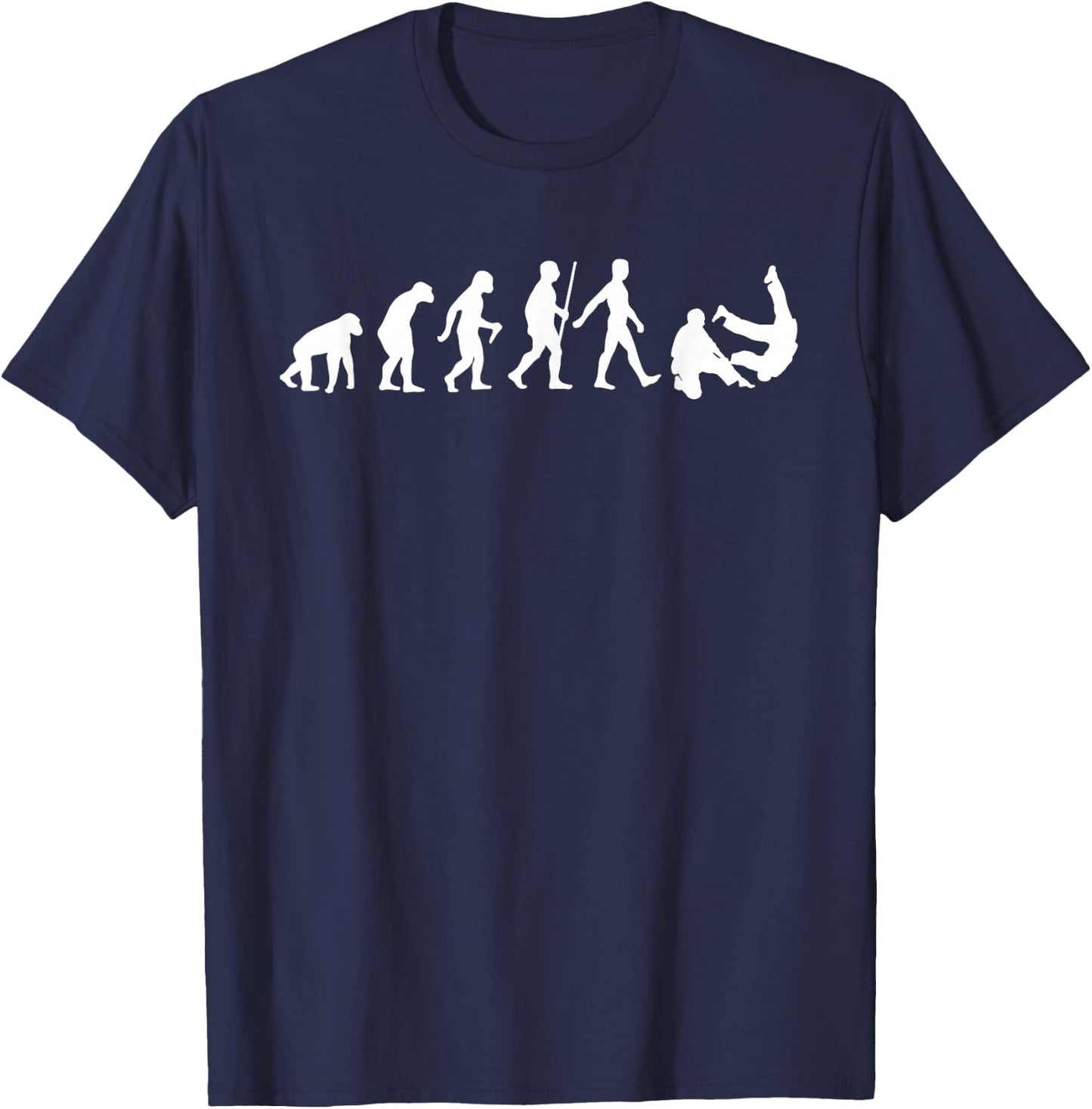 Funny Evolution Jiu Jitsu Gift Men Women Cool Martial Arts T-Shirt - T-Shirt | Navy
