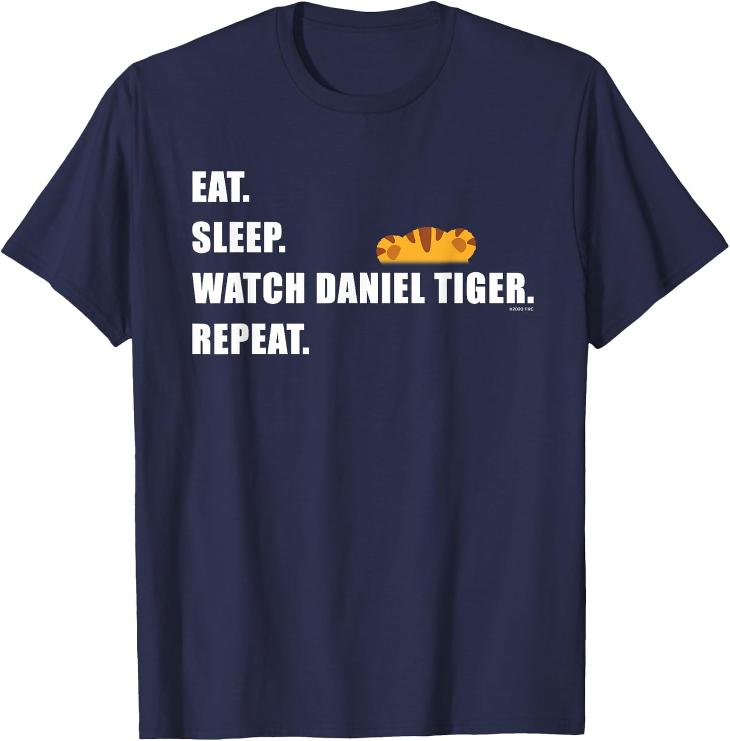 Eat Sleep Watch Daniel Tiger's Neighborhood Repeat (Dark) T-Shirt - T-Shirt | Navy
