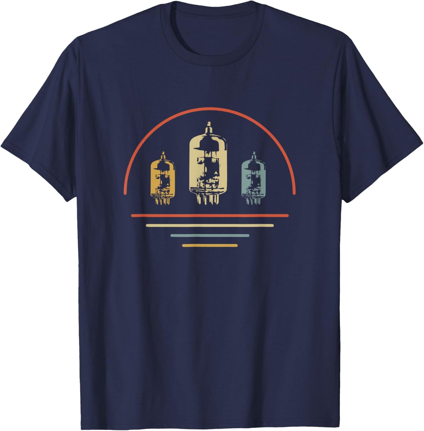 Vintage retro vacuum tube amplifier T-Shirt - T-Shirt | Navy